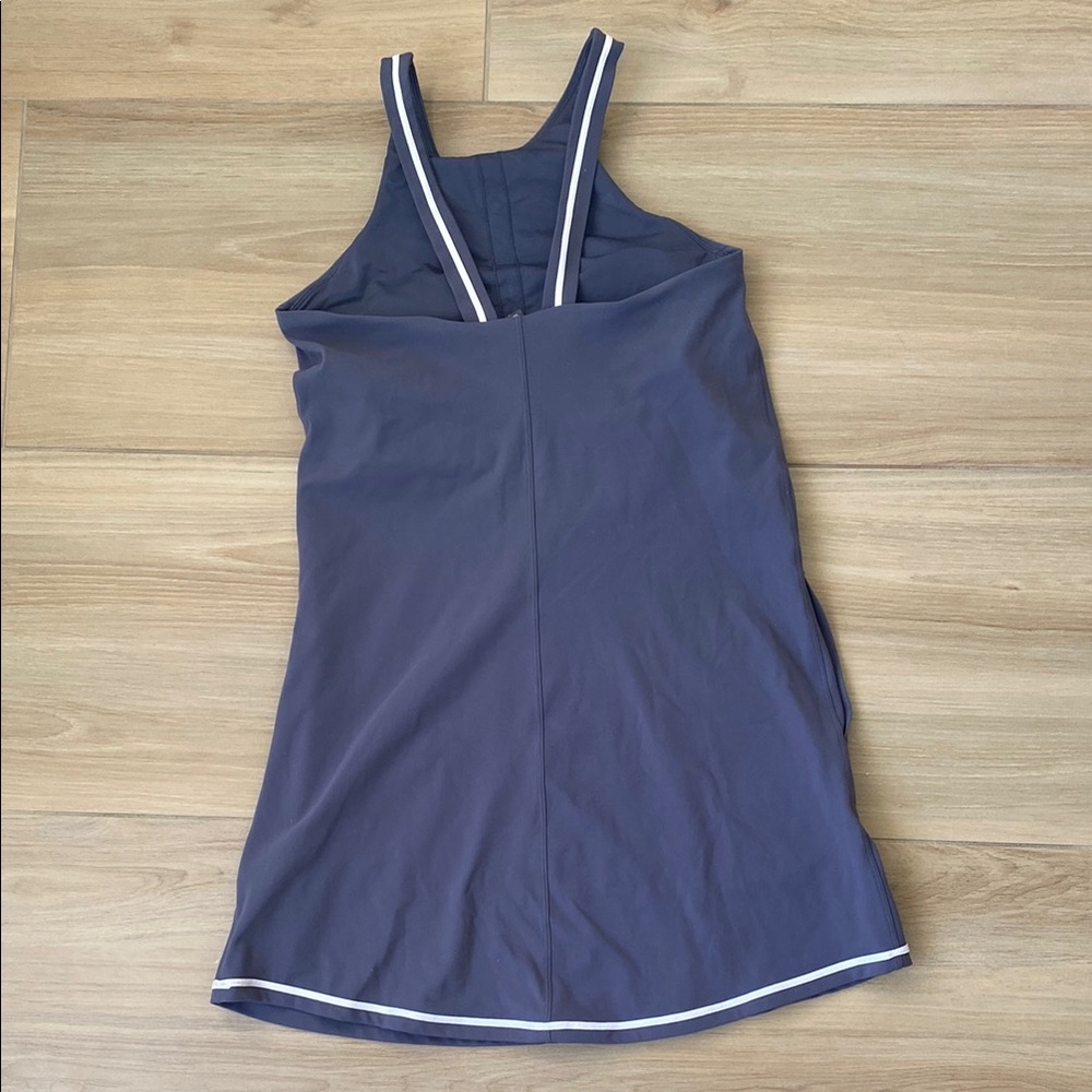 Vuori Navy Blue Mini Dress with White Trim